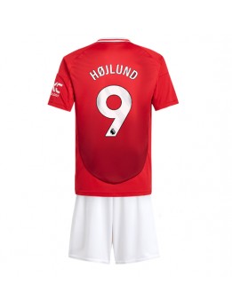 Manchester United Rasmus Hojlund #9 Replika Hemmakläder Barn 2024-25 Kortärmad (+ byxor)